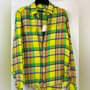 Bright yellow Polo Ralph Lauren flannel. Size 14. NWT.